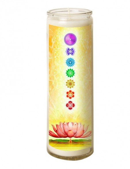 Zen chakras glass candle 7 days - lotus