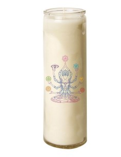 Kaars 7 dagen in glazen chakra's - Shiva