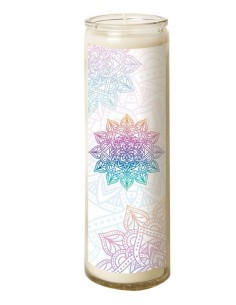 Bougie 7 jours en verre mandala