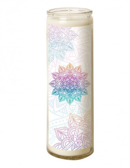 Bougie 7 jours en verre mandala