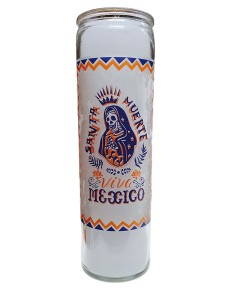 Dia de Los Muertos 7-day candle in glass - Viva Mexico