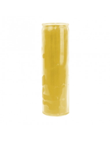 Durchgefärbte 7-Tage-Kerze in gelbem Glas