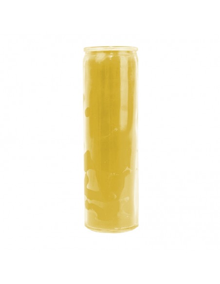 Bougie 7 jours en verre jaune colorée dans la masse