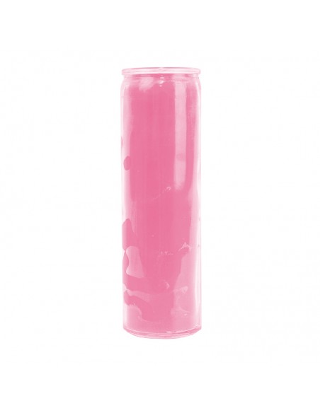 7-daagse kaars in helder roze glas