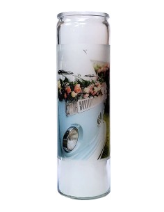 7-day wedding glass candle - retro van