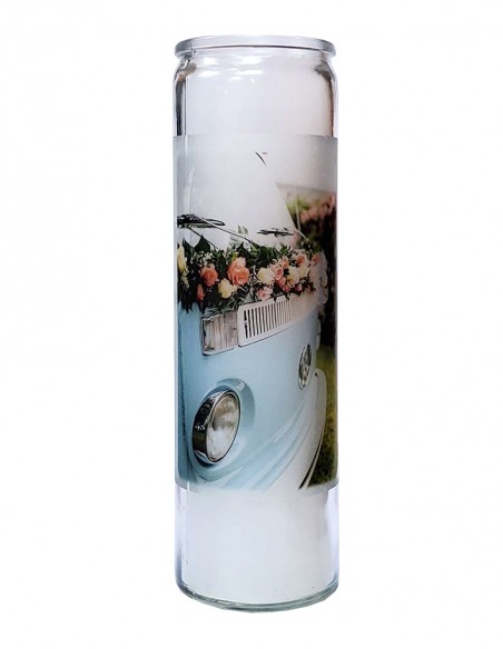 Bougie 7 jours en verre Mariage - van rétro