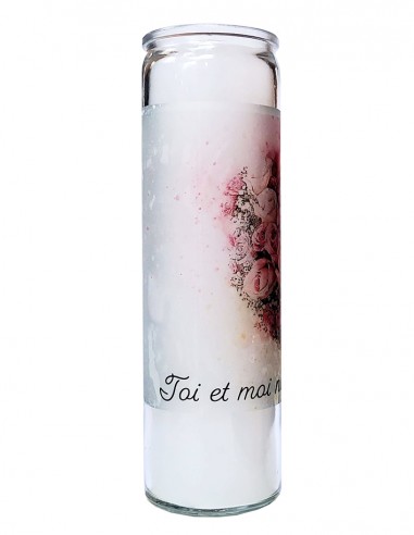 7-day glass wedding candle - Bouquet