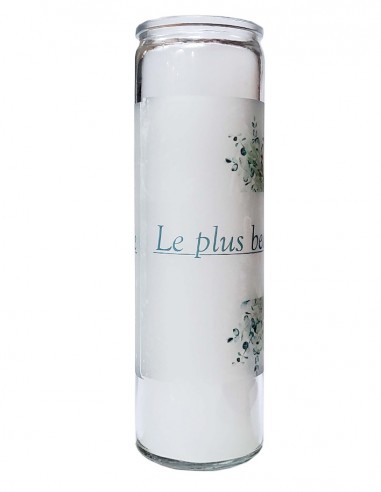 Bougie 7 jours en verre Mariage - Le plus beau jour