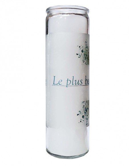 Bougie 7 jours en verre Mariage - Le plus beau jour