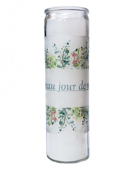 7-day glass wedding candle - the most beautiful day