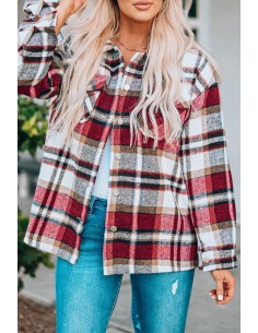 Warm red plaid winter shirt