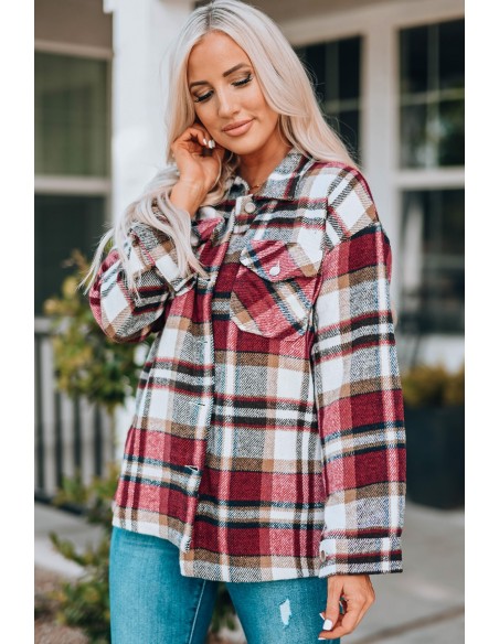 Warm red plaid winter shirt