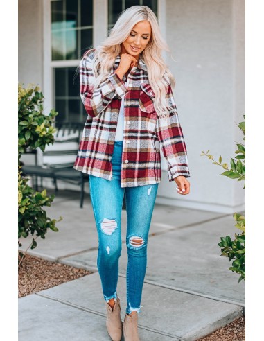 Warm red plaid winter shirt