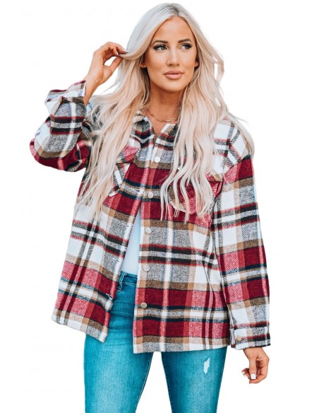 Warm rood geruit overhemd voor de winter