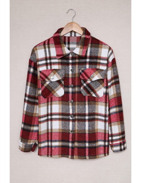 Warm red plaid winter shirt