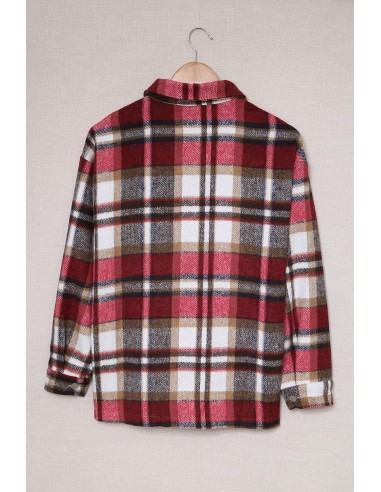 Chemise à carreaux chaude pour femme - tons rouge