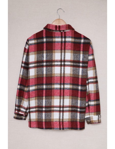 Warm red plaid winter shirt