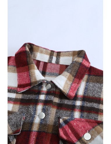 Warm red plaid winter shirt
