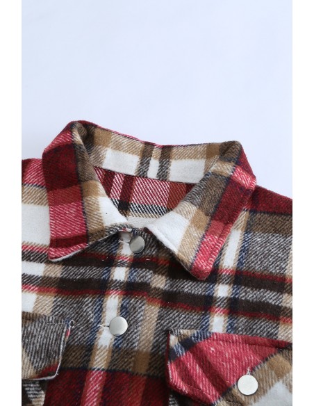 Warm red plaid winter shirt