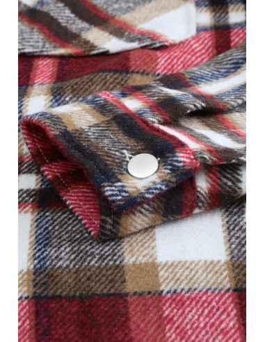 Chemise à carreaux chaude pour femme - tons rouge