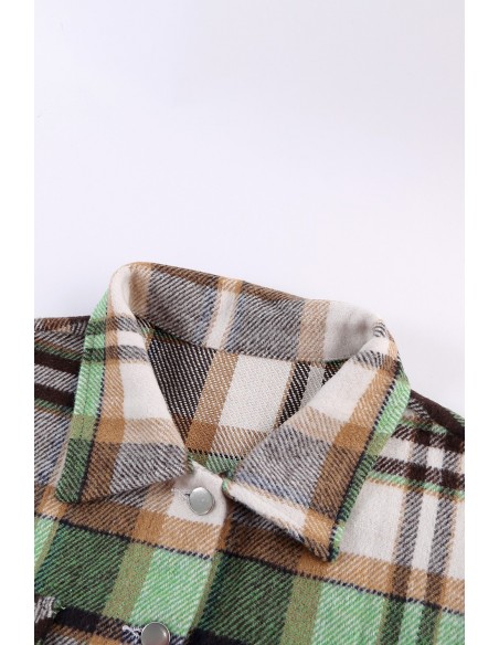 Warm geruit overhemd voor dames - groen