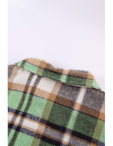 Chemise à carreaux chaude pour femme - vert