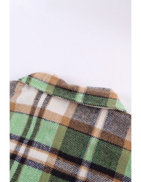 Chemise à carreaux chaude pour femme - vert