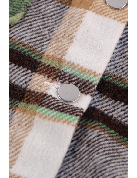 Warm checked shirt for women - green