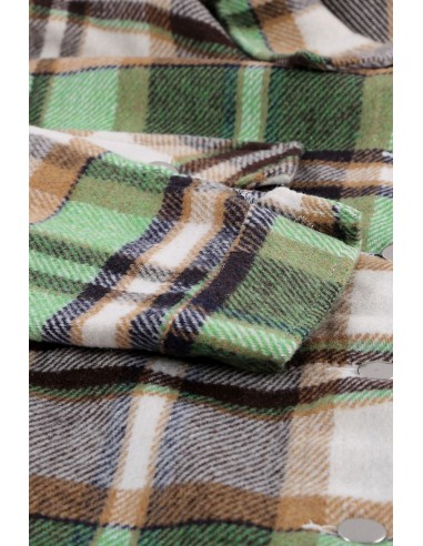 Chemise à carreaux chaude pour femme - vert