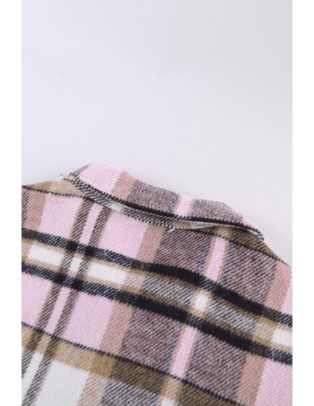 Warmes Karohemd für Damen - rosa