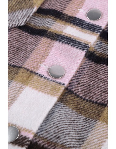 Warmes Karohemd für Damen - rosa