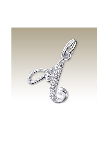 Pendant letter A crystal silver 925