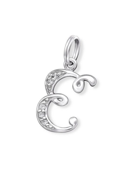 Anhänger Buchstabe E Kristallsilber 925