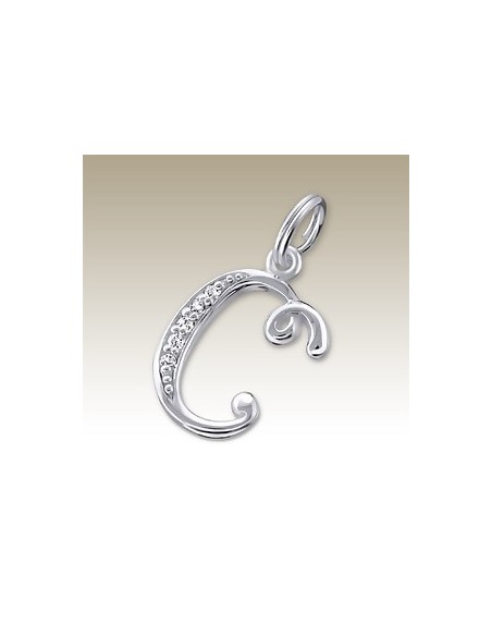 Anhänger Buchstabe C Kristallsilber 925