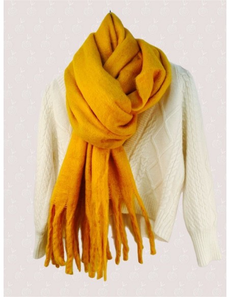 Plain mustard yellow scarf - thick, soft and very warm