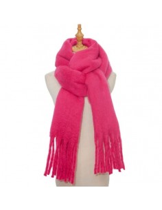 Effen roze Fuchsia sjaal - dik, zacht en zeer warm