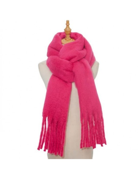 Echarpe Rose Fuchsia de couleur unie - épaisse douce et très chaude