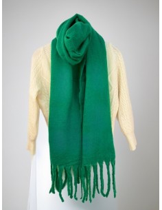 Echarpe d'un joli vert couleur unie - épaisse douce et très chaude