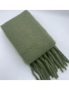 Sage green scarf in solid color - thick, soft and very warm