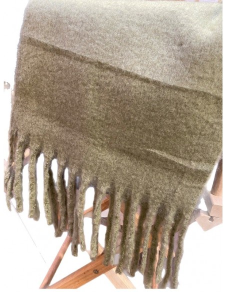 Sage green scarf in solid color - thick, soft and very warm
