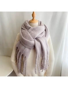 Echarpe couleur Taupe gris  - épaisse douce et très chaude