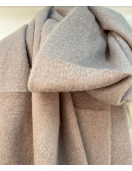 Schal Farbe Taupe grau - dicker, weicher und sehr warmer Schal