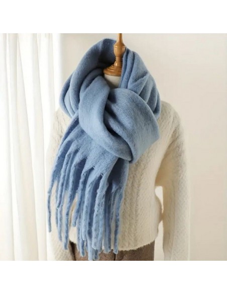 Sky blue scarf - thick, soft and very warm