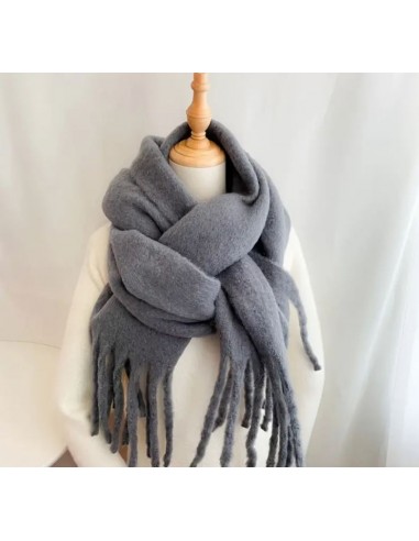 Schal einfarbig grau - dicker, weicher und sehr warmer Schal