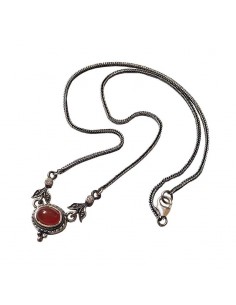 925 zilveren ketting vintage stijl barnsteen hanger