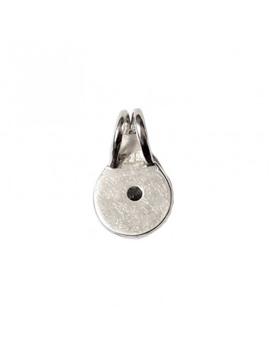 Pendentif goutte cristal zircon blanc rond - argent 925