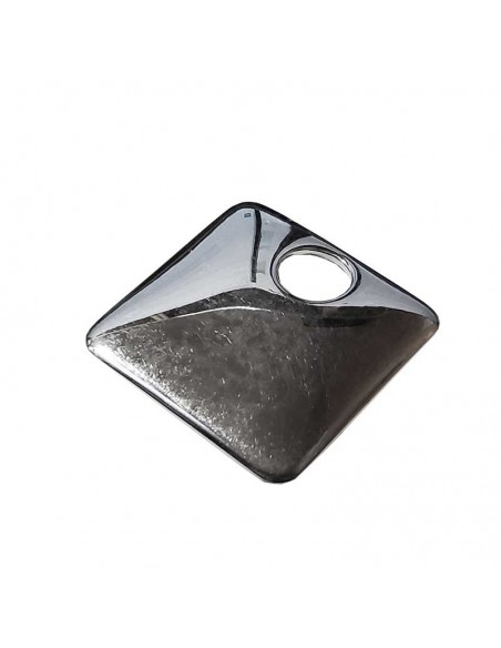 Pendentif moderne en argent 925 avec cordon noir - carré