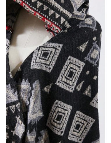 Poncho ethnic cape boho style black