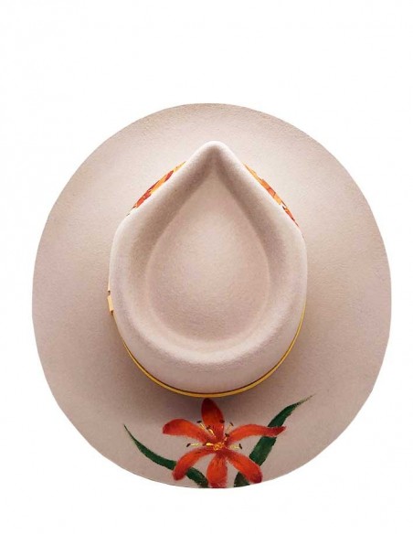 Op maat gemaakte fedora hoed van vilt - tijgerlelies