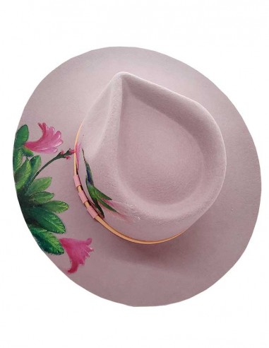 Custom felt fedora hat - hummingbird